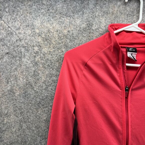 Nike Sweater Women XS Pink Full Zip Athletic Fit Training Dri Fit Track Jacket - Picture 3 of 14